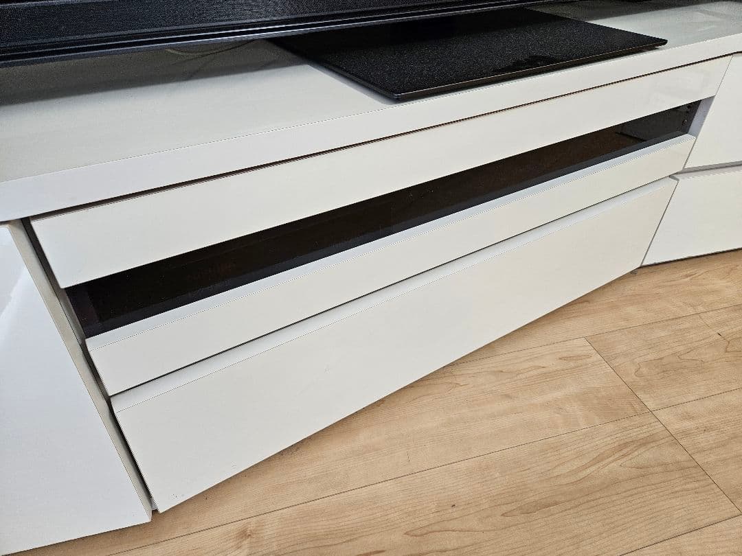 【美品・送料設置込】ディノス コーナー壁面収納 テレビボード 左壁付け(予備付)