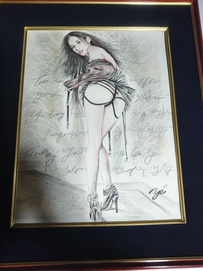 裸婦、美人画、６号、しなりS、山本英二、真作、肉筆、高級額縁、高塚省吾、森本草介