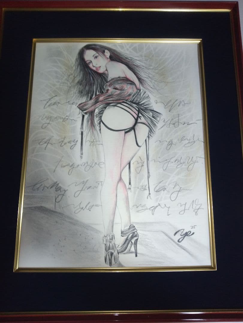 裸婦、美人画、６号、しなりS、山本英二、真作、肉筆、高級額縁、高塚省吾、森本草介