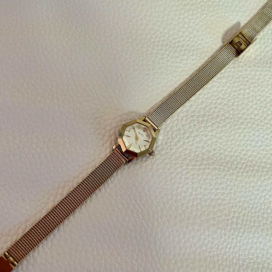 美品⭐︎ agete ドレスウォッチ　ゴールドメッシュベルト
