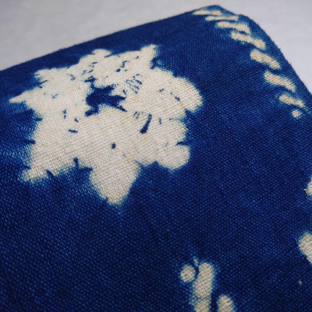 木綿 名古屋帯 藍染 絞り 工芸品 雰囲気あり 極上 逸品 訳あり