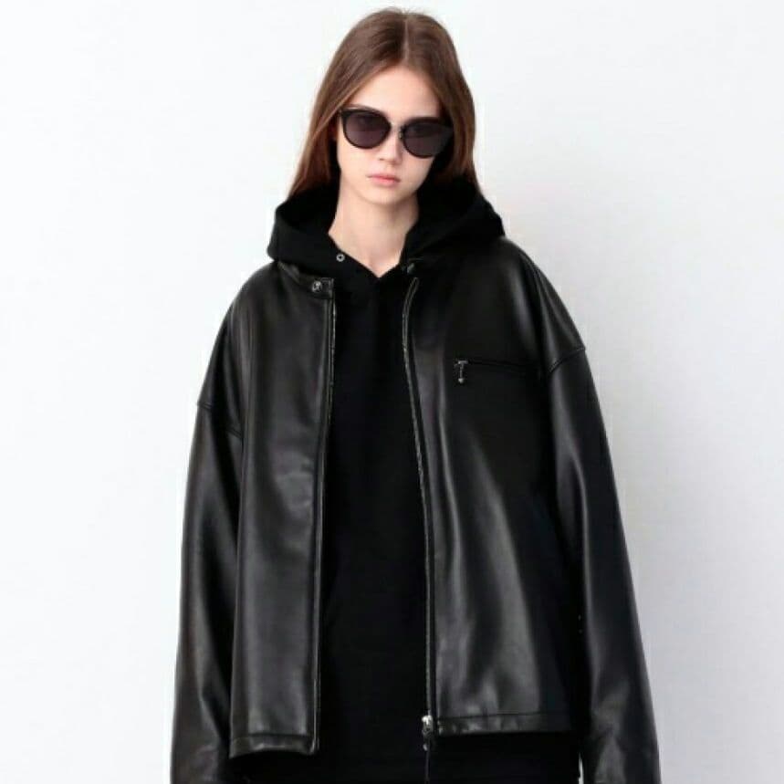 モンキータイムオーバーサイズレザーライダースジャケット本革メゾンスペシャル好きに