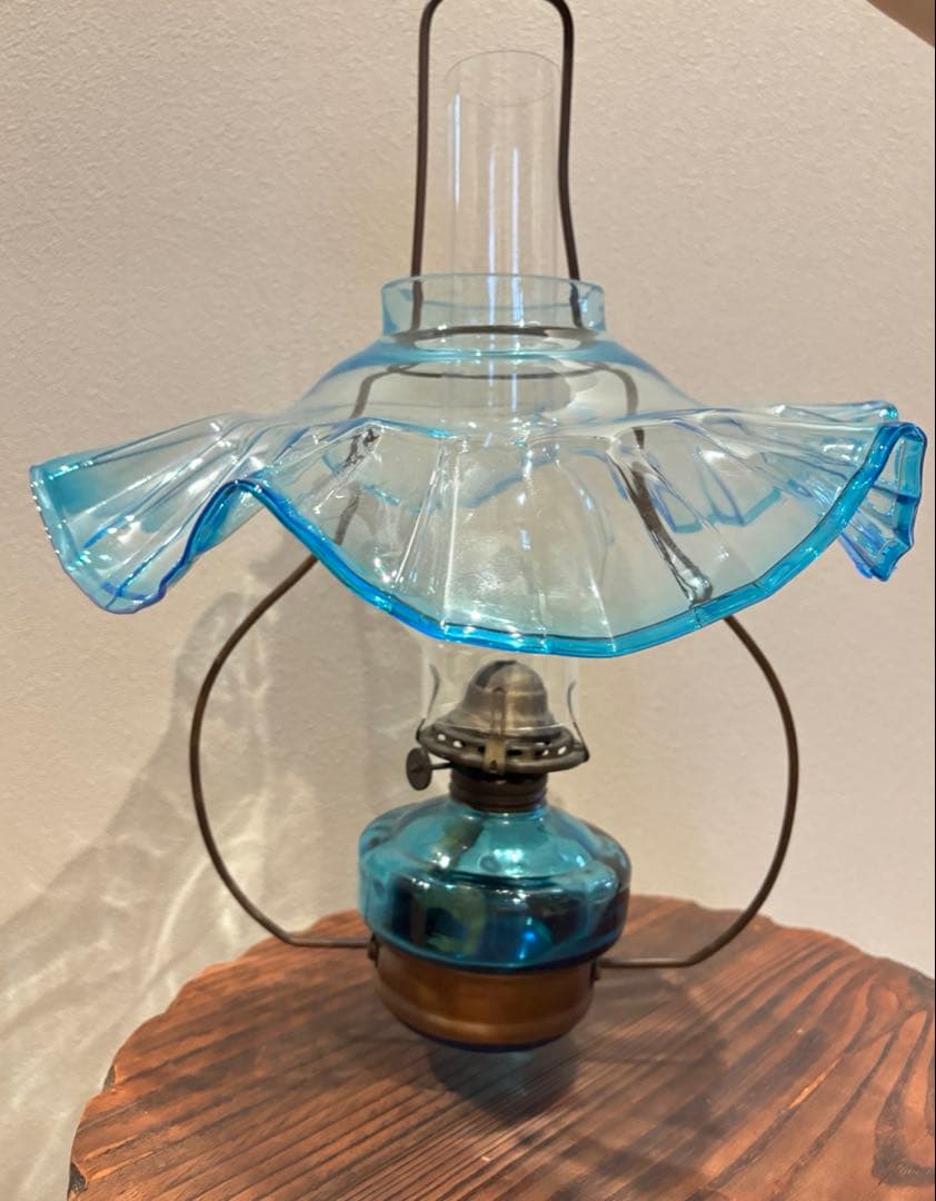 アンティーク オイルランタン フリルガラス 大正ロマン ヴィンテージ