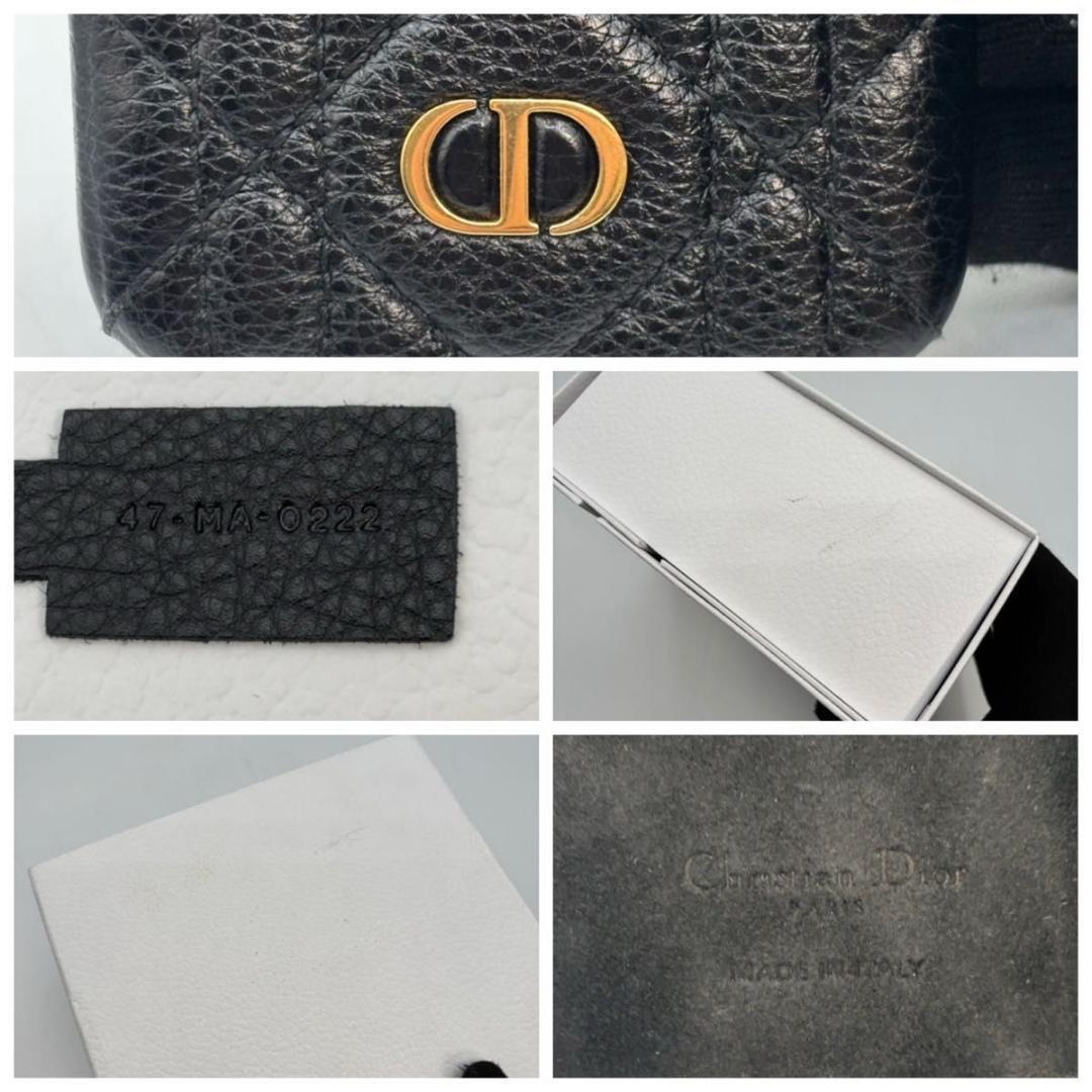 極美品 箱袋付き ディオール カナージュ iPhone13Pro ケース 黒 革