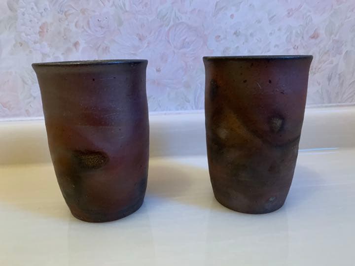 再値下げ！備前焼　麦酒盃　石田安弘造　新品