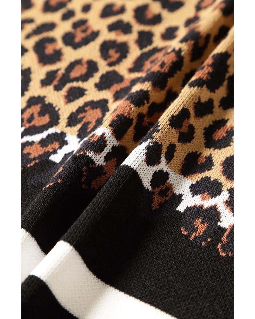 【新品・未使用】パーリゲーツ レオパード×ボーダー　ニットスカート