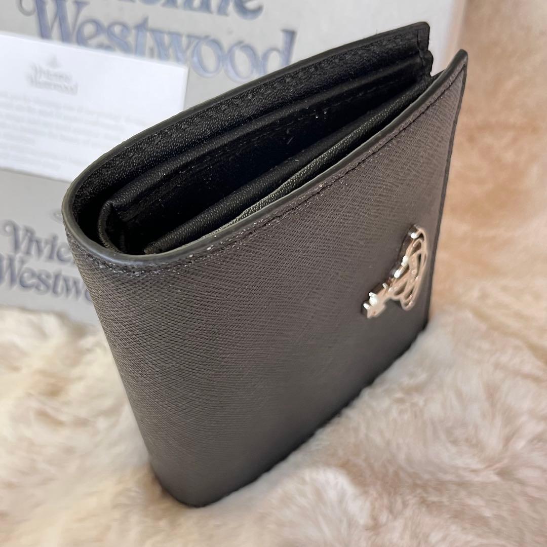 2.8万Vivienne Westwood◇サフィアーノ ブラック 二つ折り財布