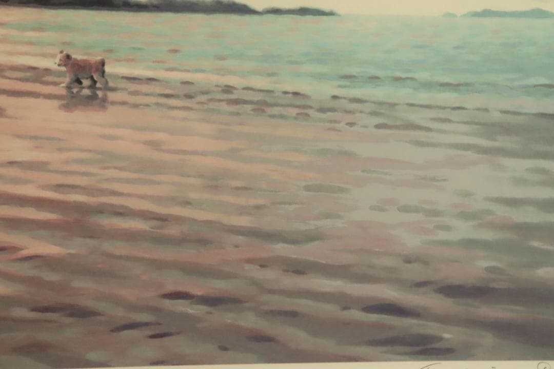 真作保証 笹倉鉄平 「エクリューズ浜」シルクスクリーン 直筆サイン 光の情景画家