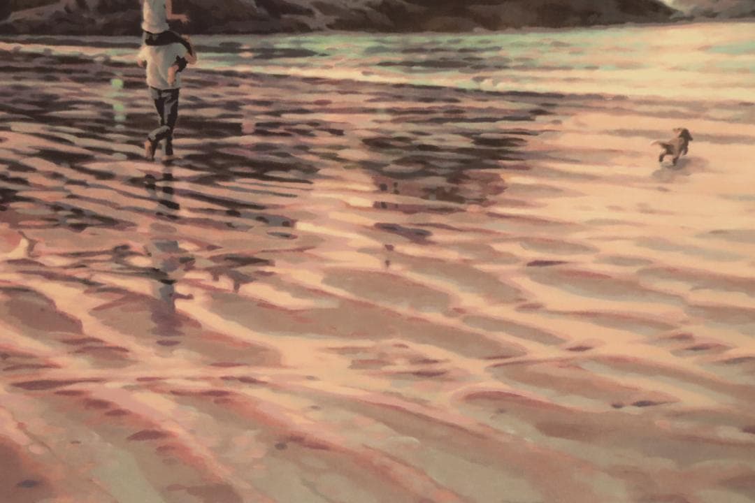 真作保証 笹倉鉄平 「エクリューズ浜」シルクスクリーン 直筆サイン 光の情景画家