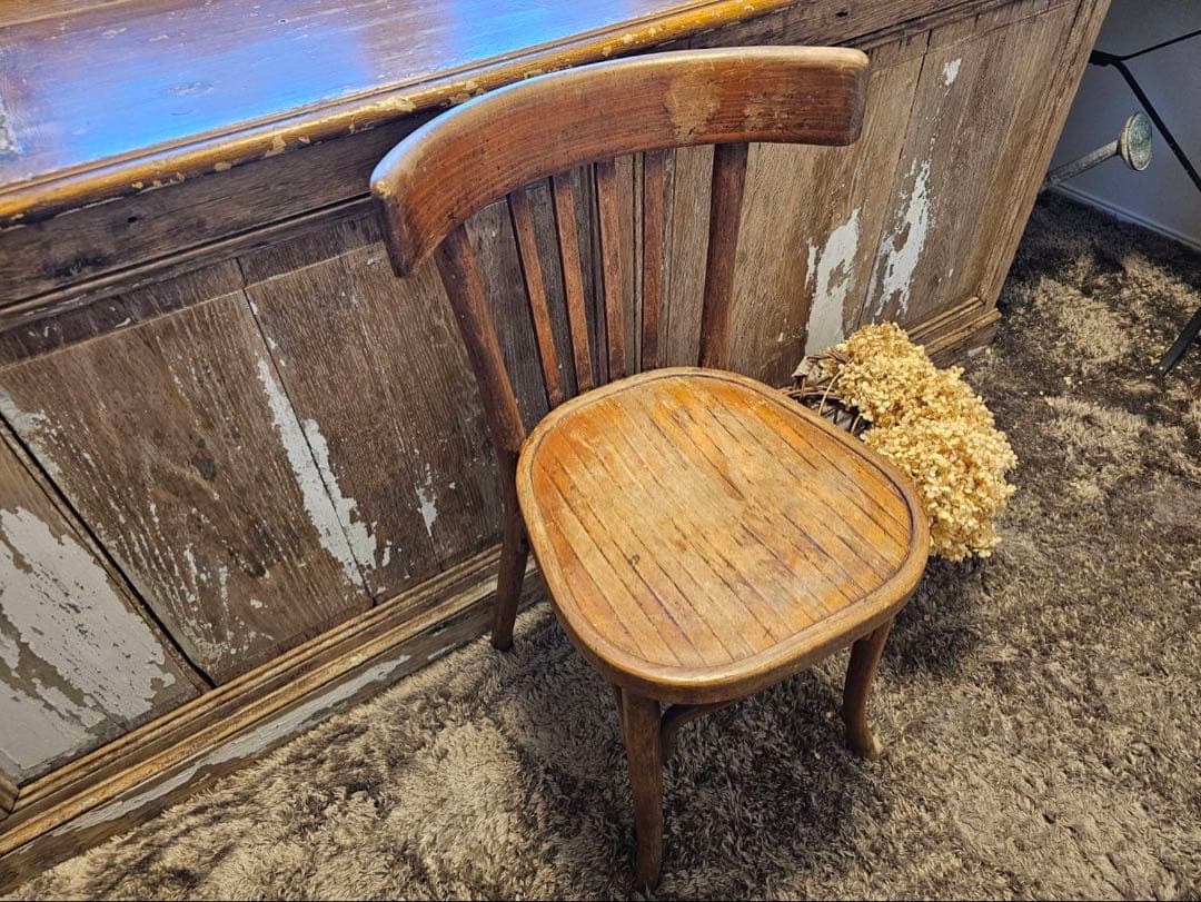 フランス　アンティーク　カフェチェアＢ　【送料込み】