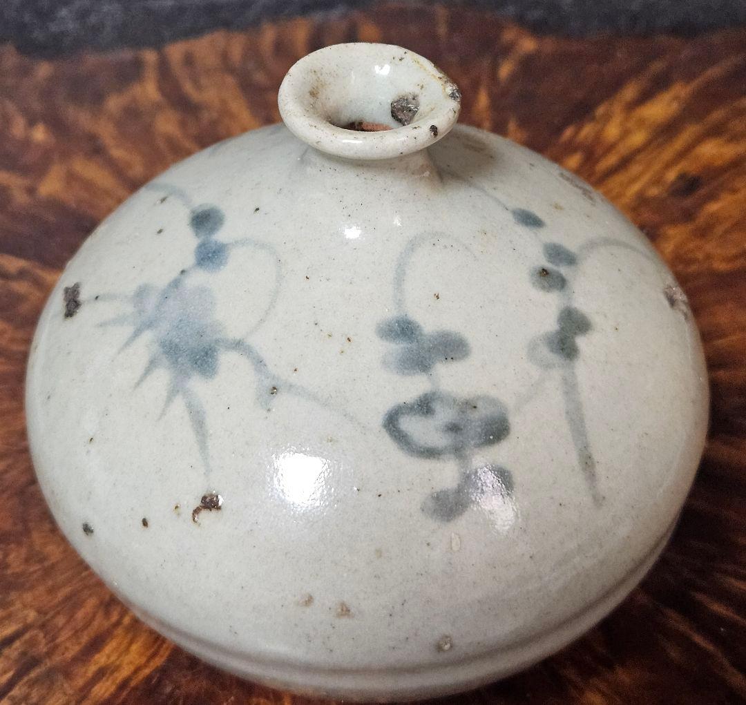 江戸時代中期～後期　古伊万里　染付　松竹梅の図　油壺　花入れ 化粧道具　民芸