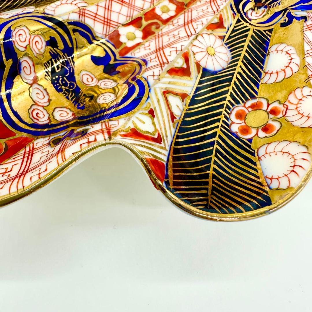 【希少】戦後・占領期 手描きシェル皿｜金彩×和柄｜ヴィンテージ 昭和レトロ