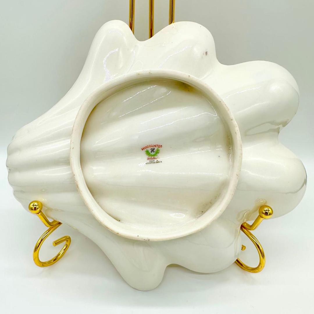 【希少】戦後・占領期 手描きシェル皿｜金彩×和柄｜ヴィンテージ 昭和レトロ