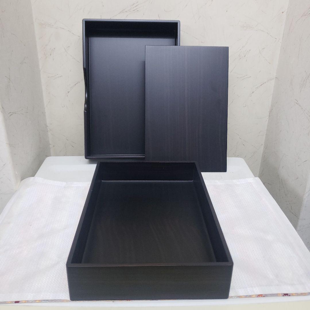 遼雨　黒檀木製文箱 蓋付き収納ボックス21×31,5×6