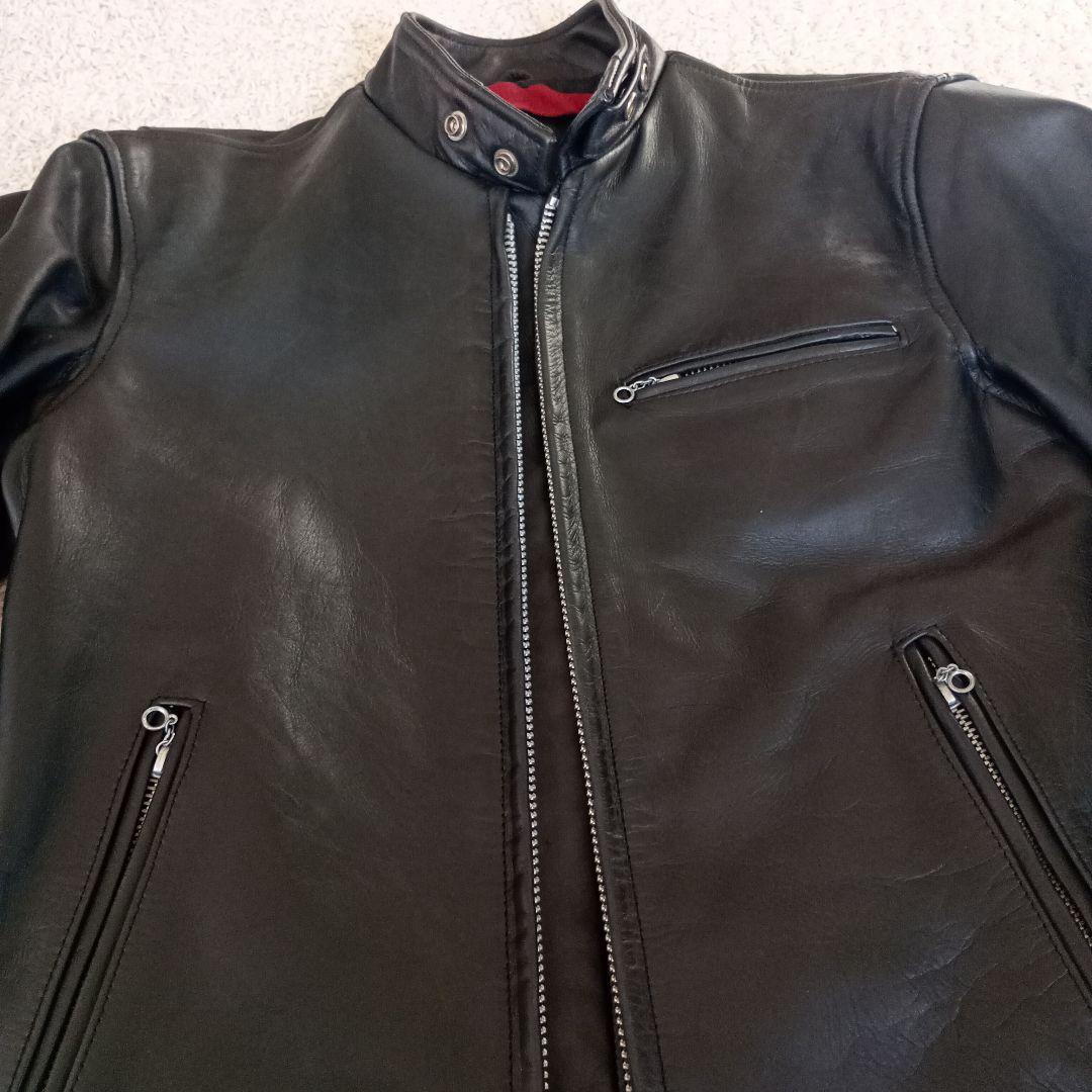 本革 シングルライダース 黒 SQUADRON メンズ M〜L相当