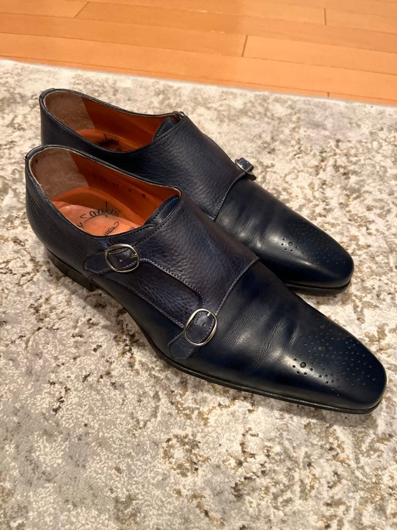 雅さま専用　サントーニ　ダブルモンク　ネイビー　8　27CM