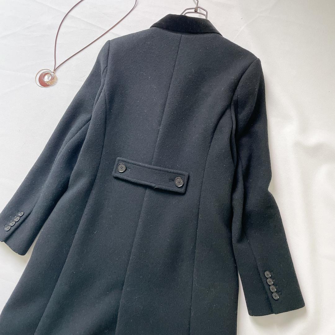 【美品】LOVELESSチェスターコート　ダブル ウールメルトン 上衿ベルベット