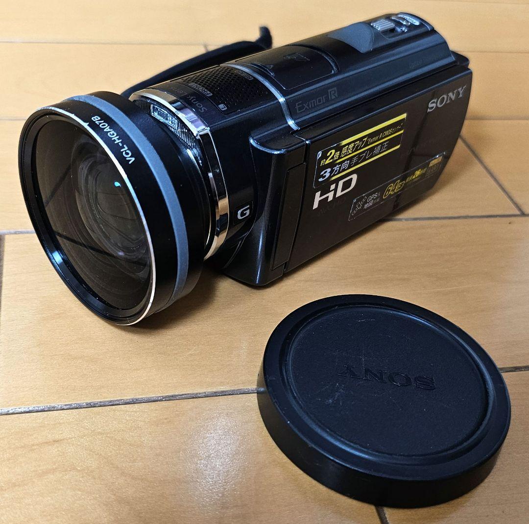 SONY ビデオカメラ HDR-CX520V ワイドコンバージョンレンズ付き