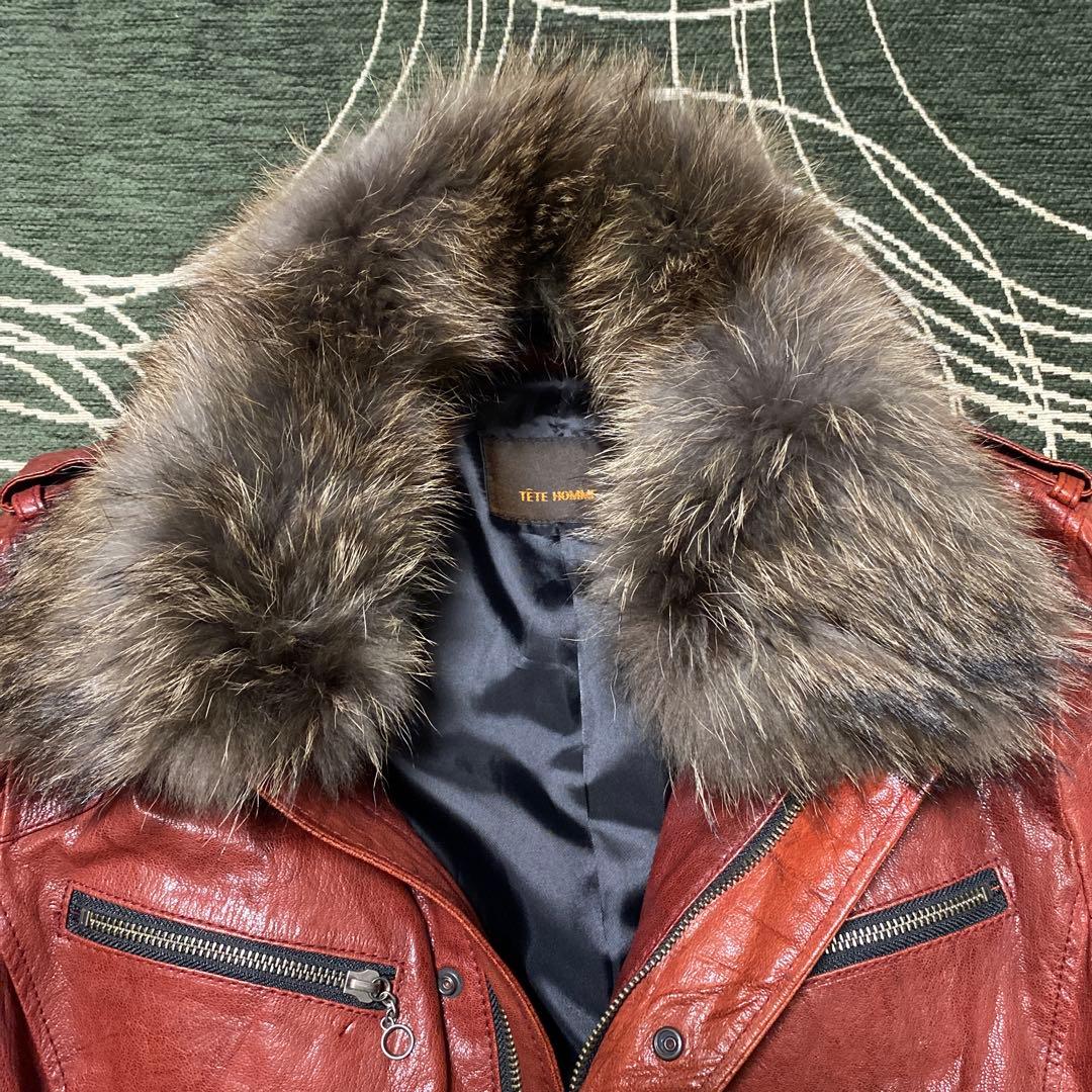 ジャケット・アウター Tete homme goat leather fur jacket