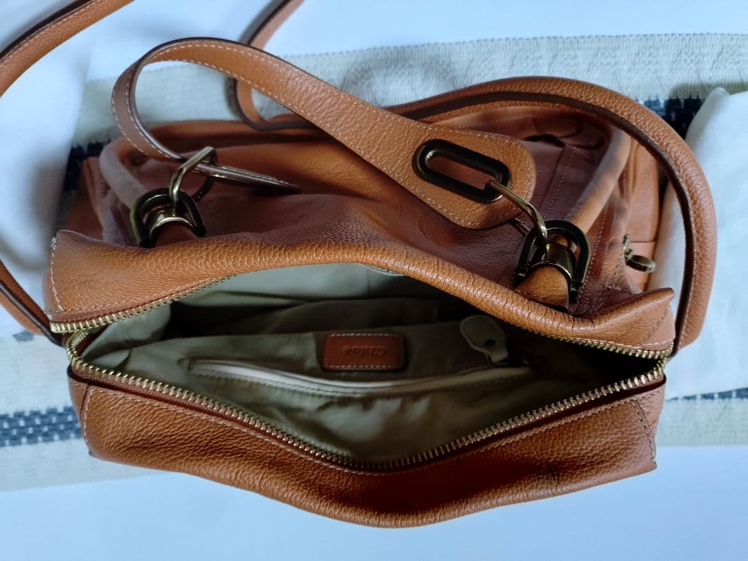 超美品　Chloé パラティ【最終値下げ】　オレンジ レザー ショルダーバッグ