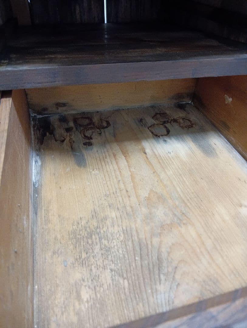 江戸時代後期幕末頃〜明治時代前年期頃讃岐國蔵出時代古鉄金具付木製船箪笥当時物