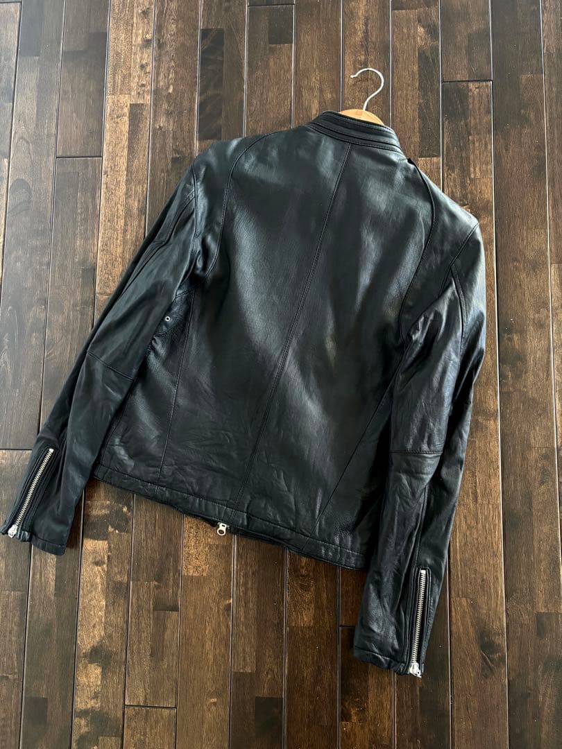 BEAUTY&YOUTH/シープレザー シングル ライダースJKT ブラック M