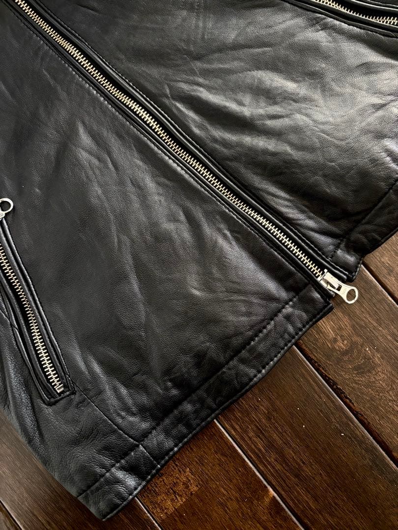 BEAUTY&YOUTH/シープレザー シングル ライダースJKT ブラック M