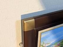 【真作】絵画　熊倉雄二　油彩4号　ハマナス咲く　花咲く小径　箱入　X152