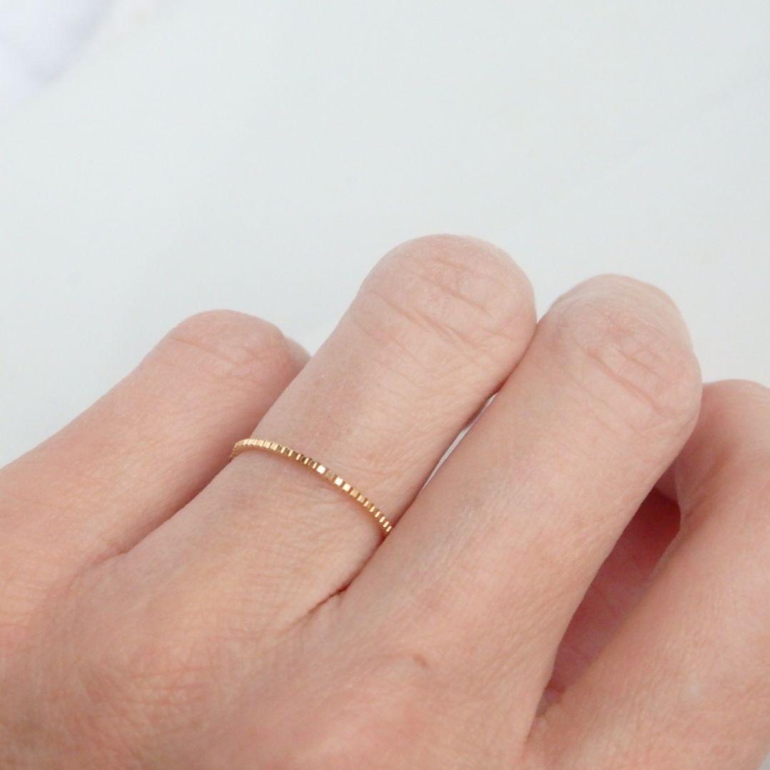 たか　k18リング　チェーンリング　ベネチアンチェーン　0.9㎜幅