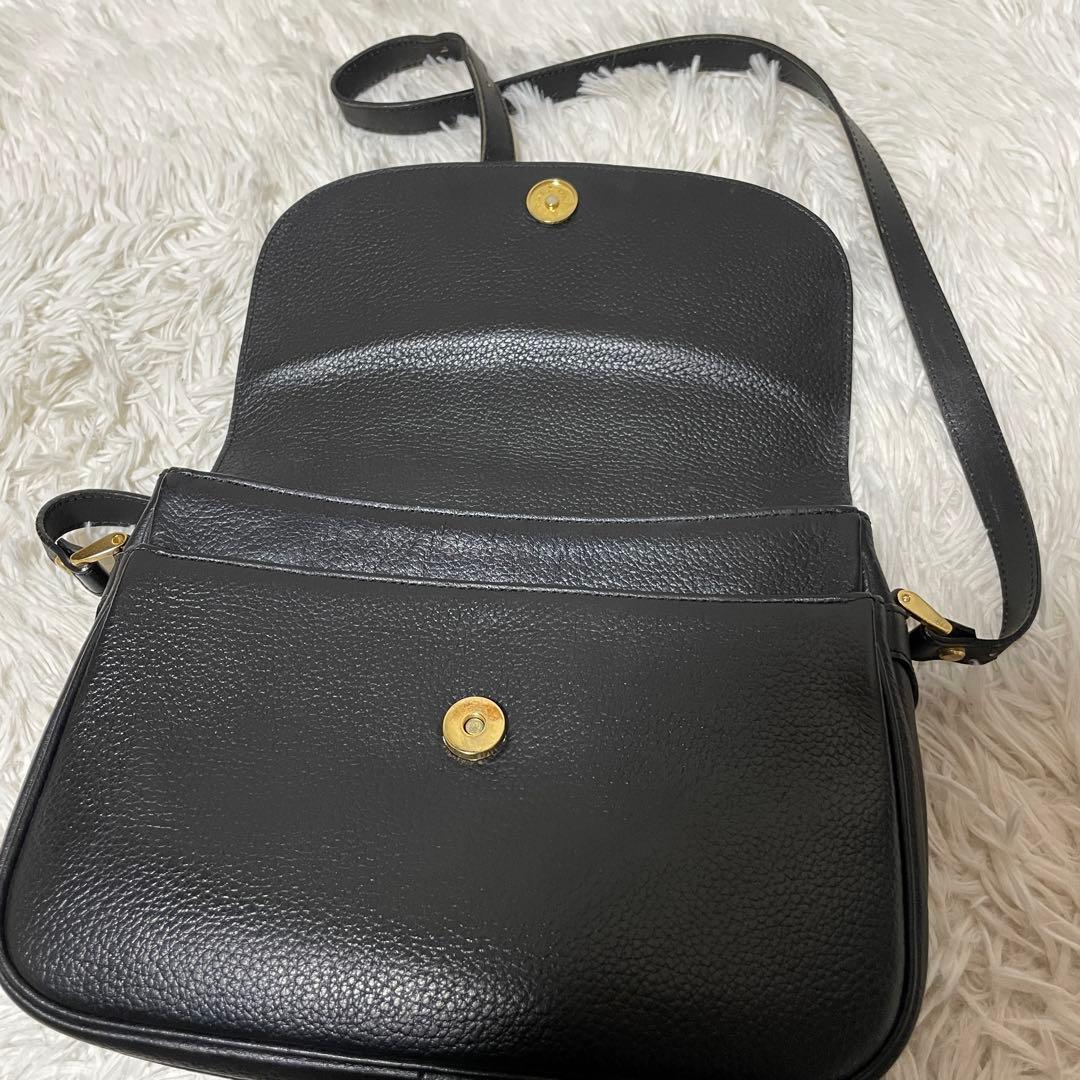 【美品】Burberry バーバリー　ショルダーバッグ　レザー　ブラック　黒