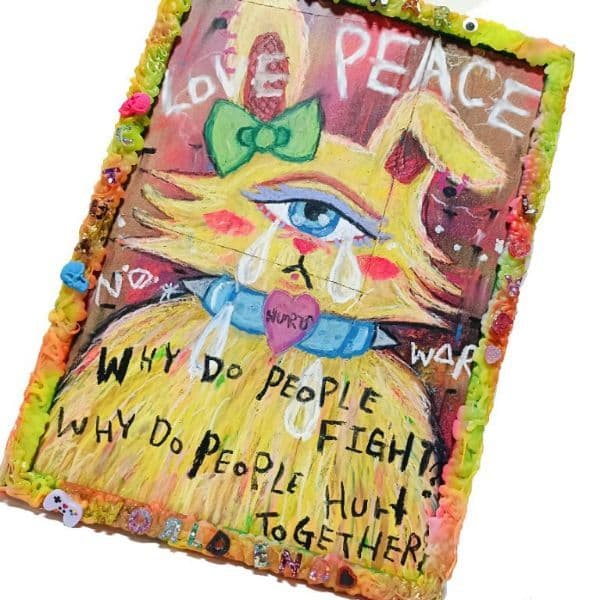 【一点物アート】HURTS-嘆きのうさぎ-【A3サイズ. 現代アート