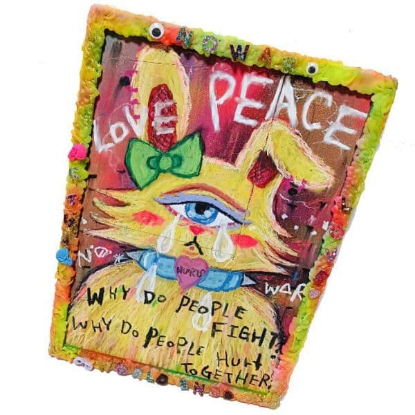 【一点物アート】HURTS-嘆きのうさぎ-【A3サイズ. 現代アート