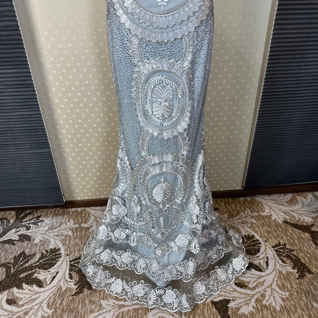 ★要プロフ確認★あなばら いづみ様 ライトブルー オフショルダー刺繍ドレス