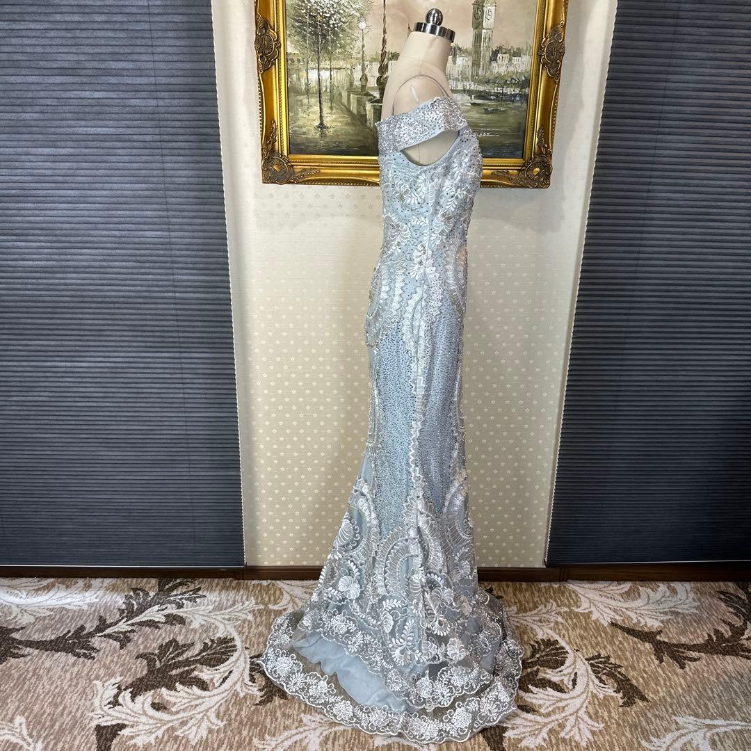 ★要プロフ確認★あなばら いづみ様 ライトブルー オフショルダー刺繍ドレス