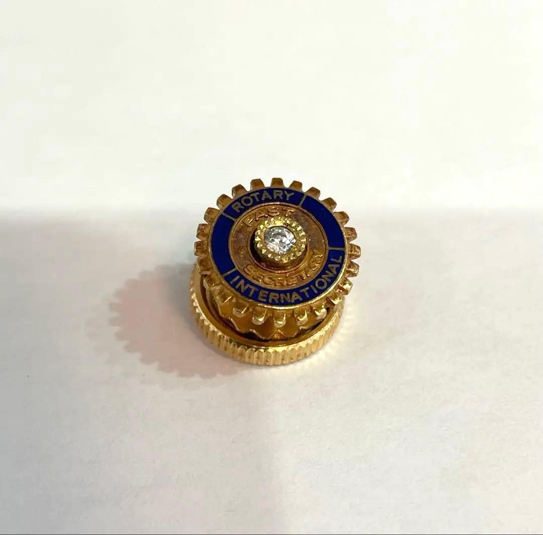 K18 刻印 ダイヤモンド 国際ロータリー ピンバッジ 襟章 重量3.5g