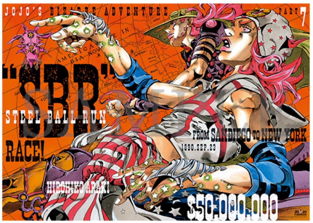 新品未開封　ジョジョ　7部　スティールボールラン　B2ポスター　　2種