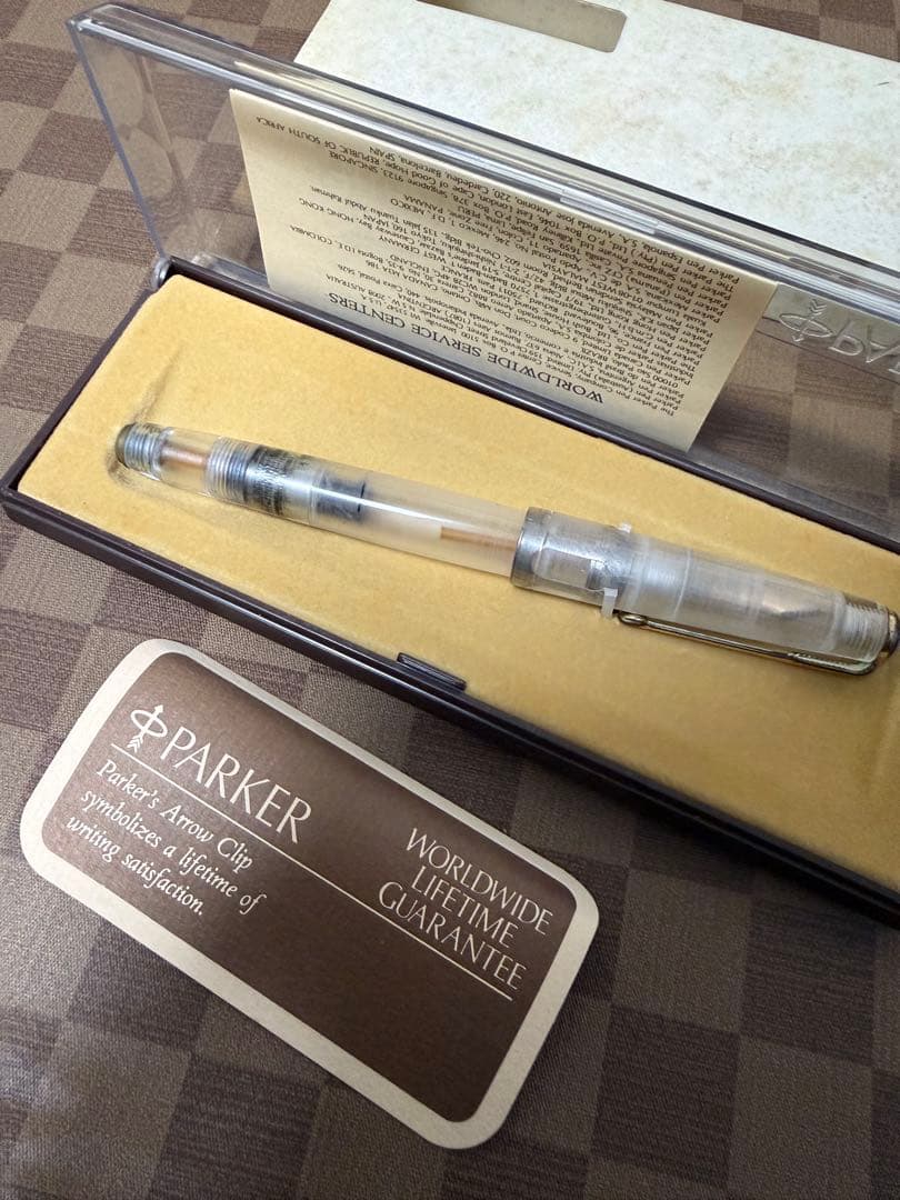 パーカー万年筆透明なペン、珍しい