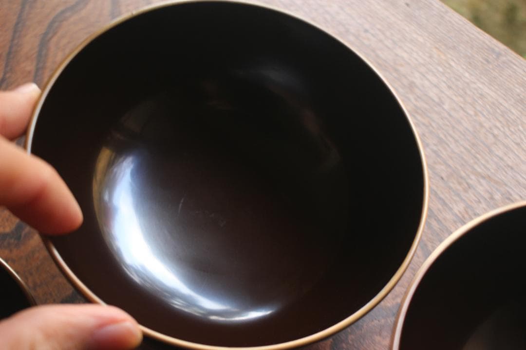 時代逸品！時代金縁黒漆に極上貝桶蒔絵の映えるお椀2点（検検京塗輪島塗蒔絵椀