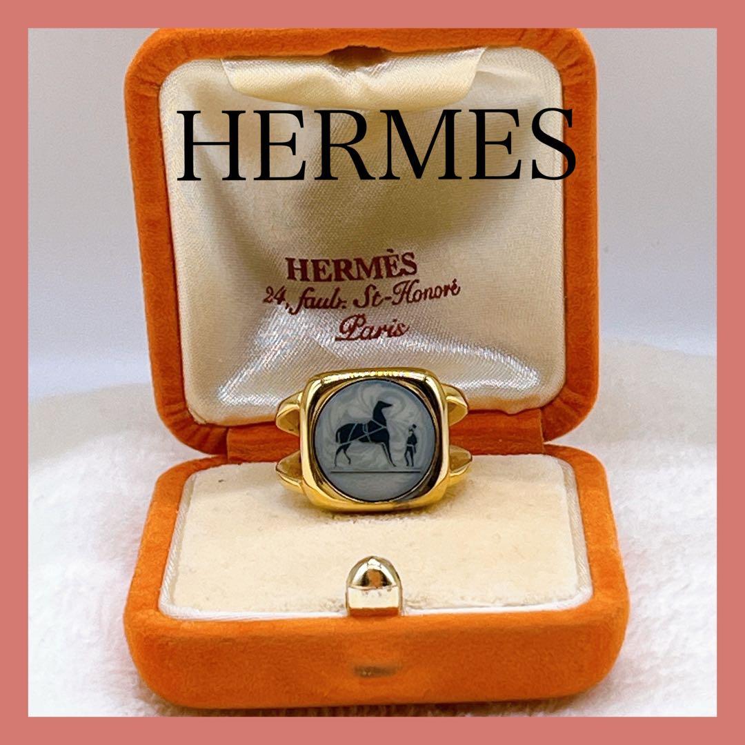 【エルメス】コロゾリング #55 馬車 ゴールド ヴィンテージ 純正ケース付