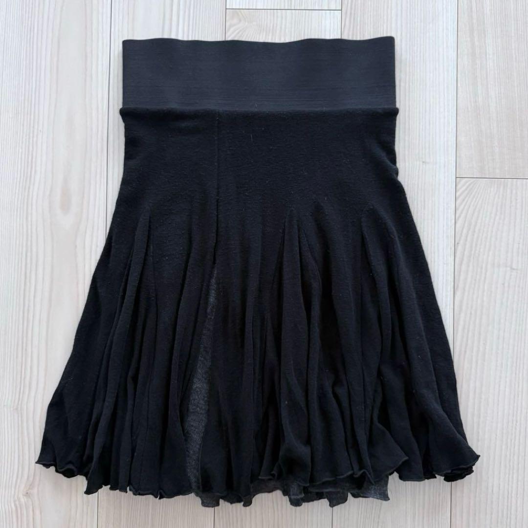 スカート corset black pleated skirt