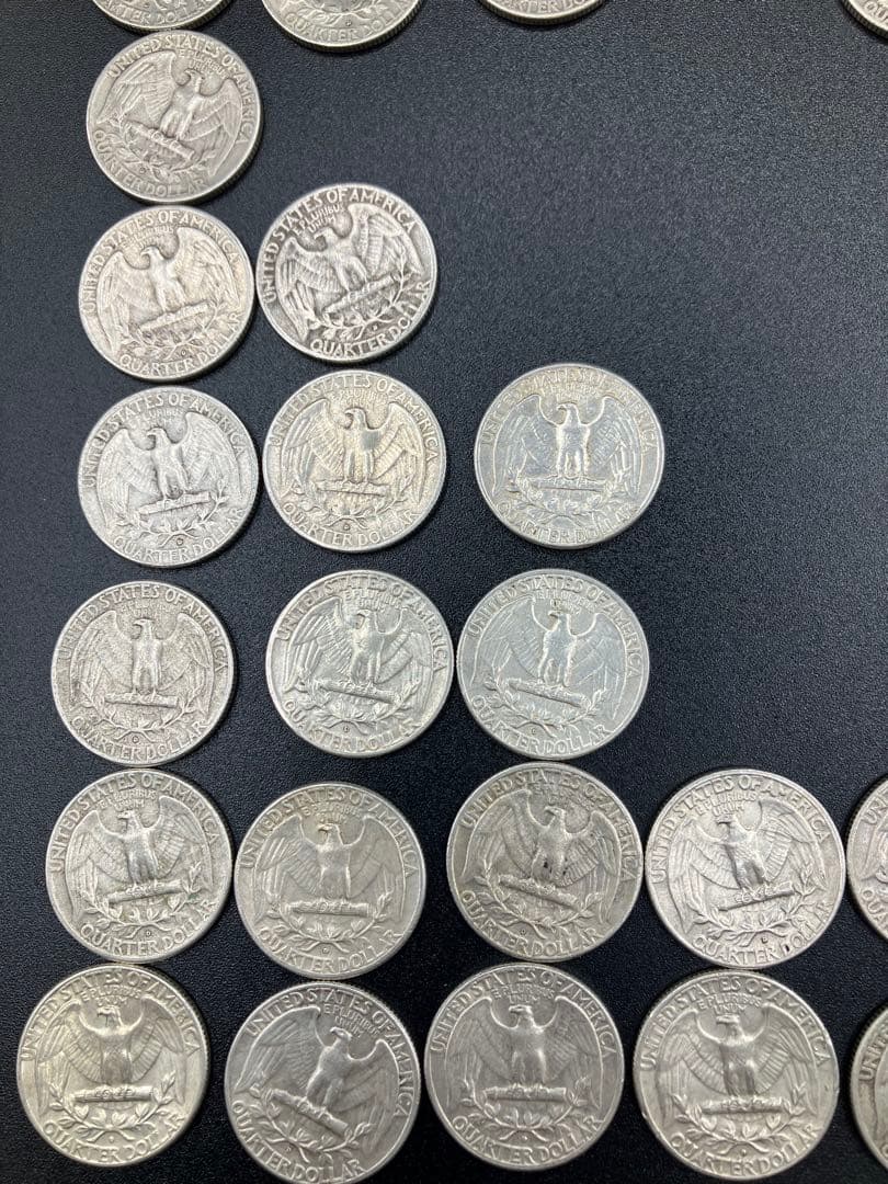 アメリカ 白銅貨25セント50枚 ケネディ50セント銀貨4枚 銀貨1ドル3枚