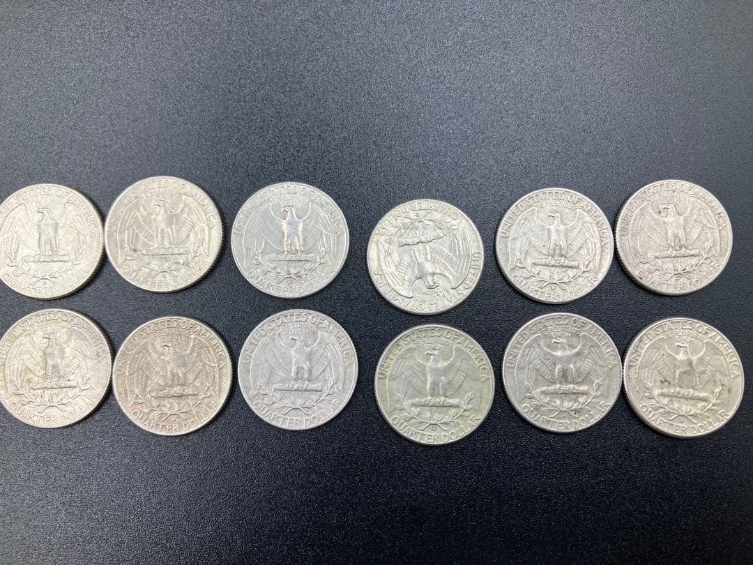 アメリカ 白銅貨25セント50枚 ケネディ50セント銀貨4枚 銀貨1ドル3枚