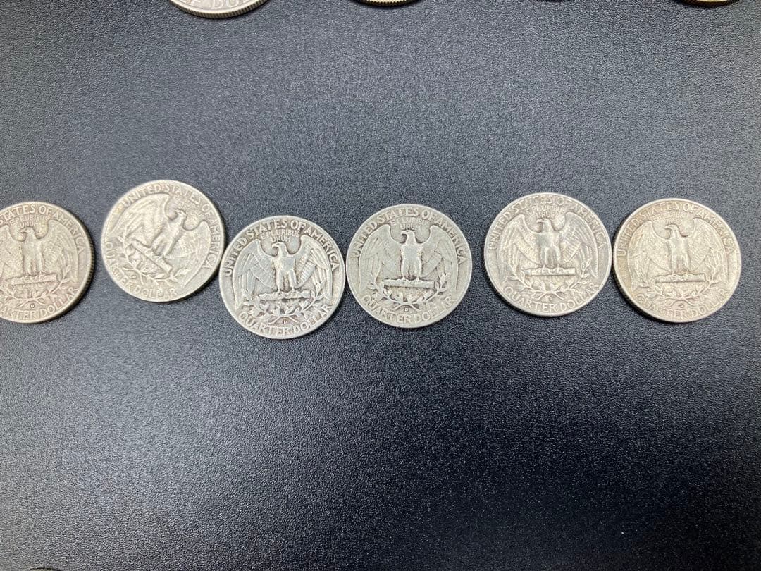 アメリカ 白銅貨25セント50枚 ケネディ50セント銀貨4枚 銀貨1ドル3枚