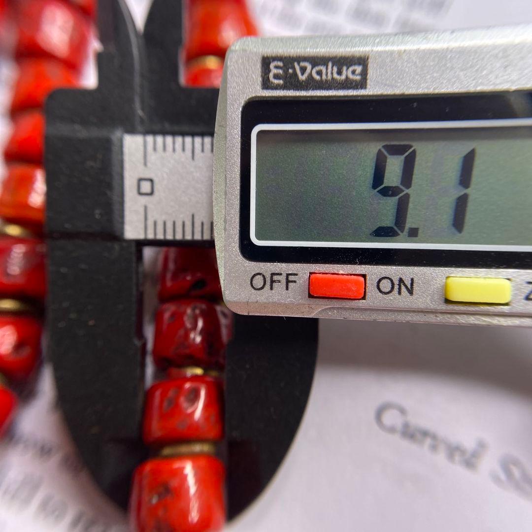 逸品 ネパール 老料ヒマラヤンコーラル ビーズ 赤サンゴ調三連 遵型 ネックレス