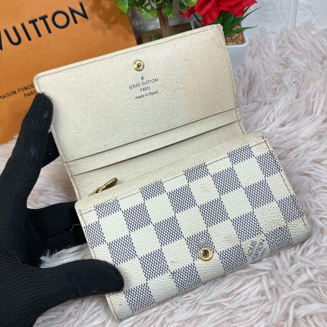 ルイヴィトン 現行 ダミエ アズール ポルトフォイユ トレゾール コンパクト