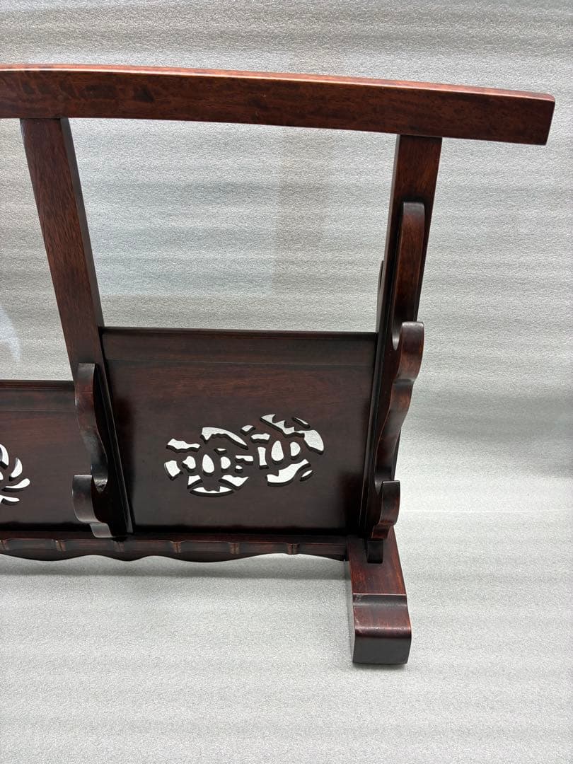 鍔透かし彫り 刀掛け 四振掛