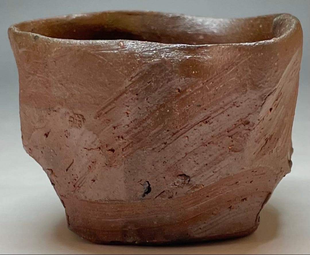 末石泰節　備前徳利　ぐい呑　備前焼　共箱　栞 　C5543