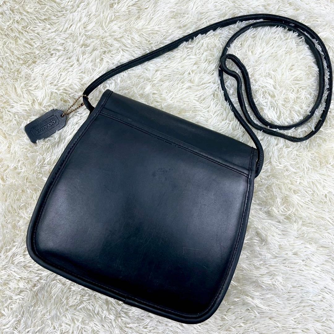 【美品・希少】OLDCOACH ショルダーバッグ フラップ ブラック USA製