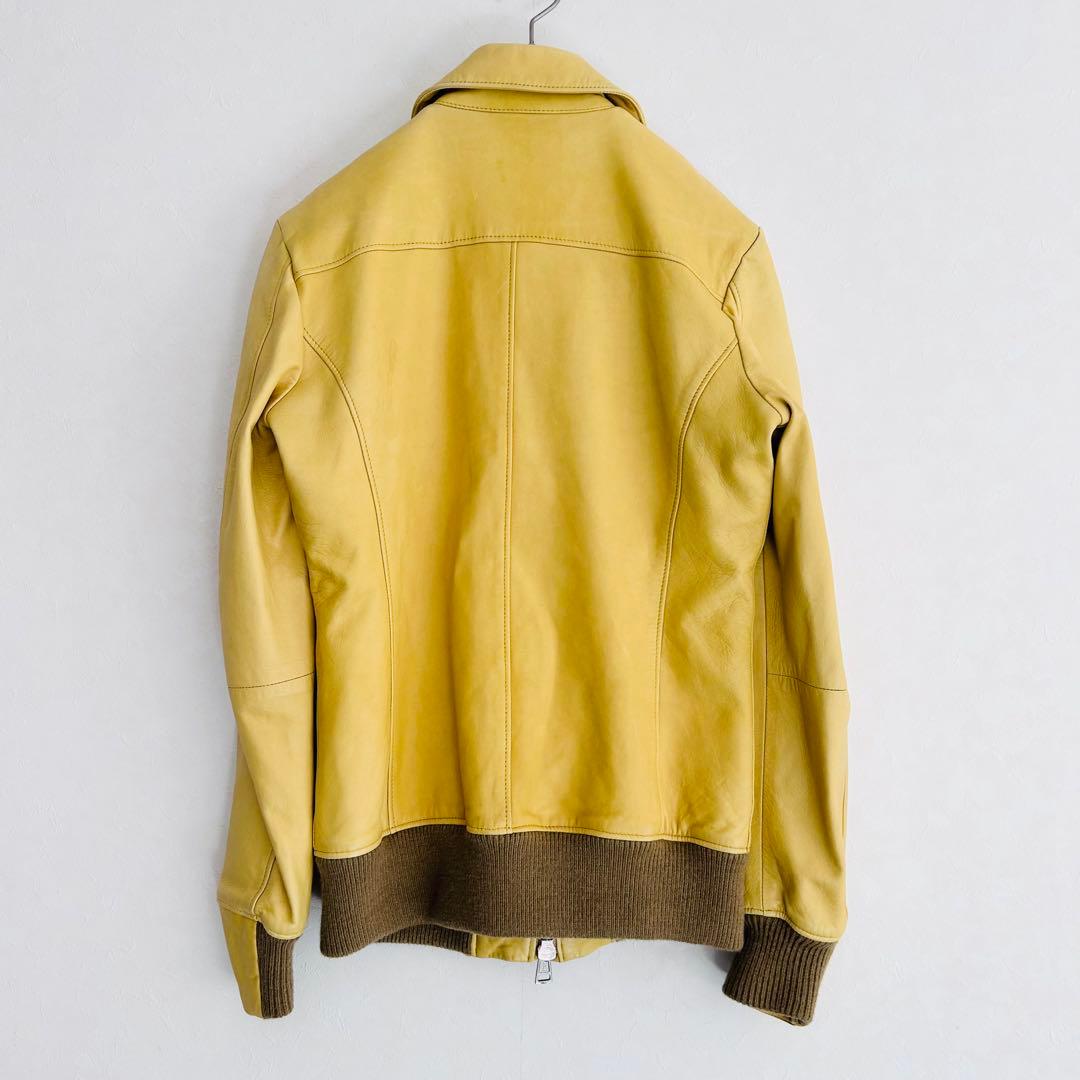 【美品】AKM エイケイエム レザージャケット シングル 羊革 ライダース