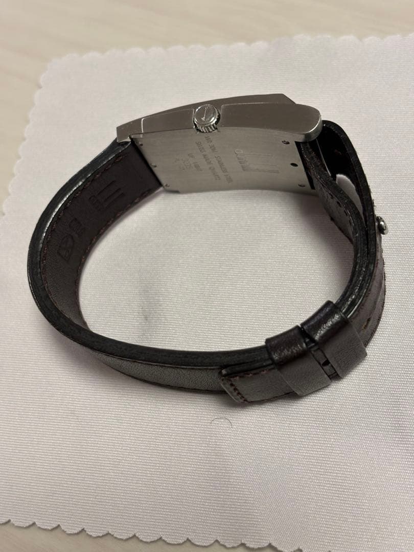 ダンヒル　ドライビングウオッチ　ウェイファー8035 ダークブラウン純正ベルト